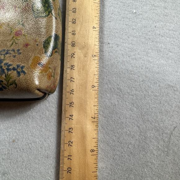 Patricia Nash Leather Kiss Lock Frame Brn Prairie Rose Floral Leather Crossbody - Picture 10 of 11